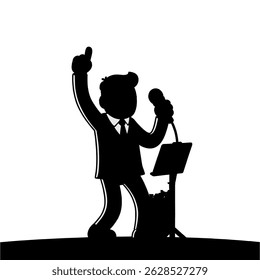 man giving a presentation vector illustration