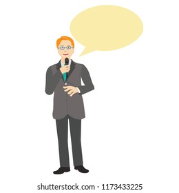 Man giving speech on a microphone mic speech bubble blank empty template