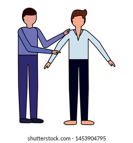 man giving support to another boy vector illustration