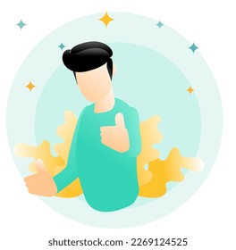 man giving thumb ups vector illustration