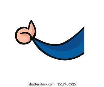 Man giving thumbs up. Hand drawn. Black outlines and colored.