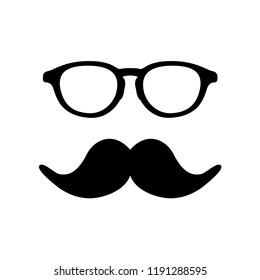 Man glass and mustache image. Vector illustration.