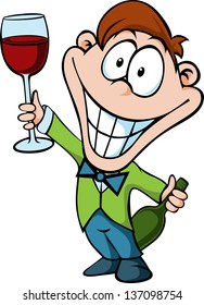 man with a glass of wine - businessman toast the success