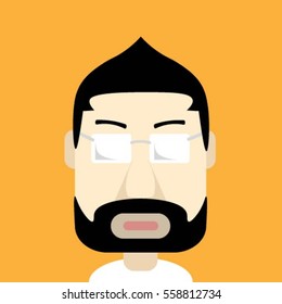 A Man with glasses. Flat Design