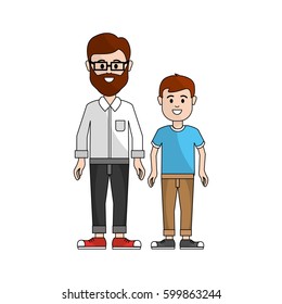 man with glasses and his son icon