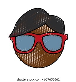 man with glasses icon