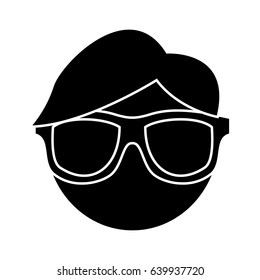 man with glasses icon