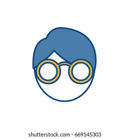 man with glasses icon 