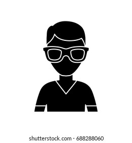 man with glasses icon
