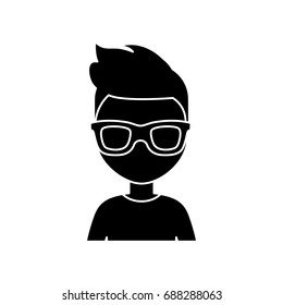 man with glasses icon