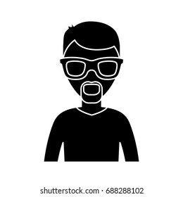 man with glasses icon