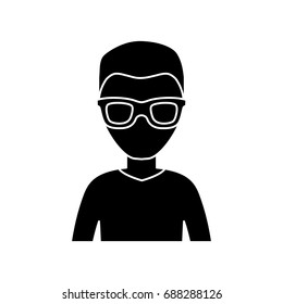 man with glasses icon