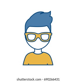 man with glasses icon