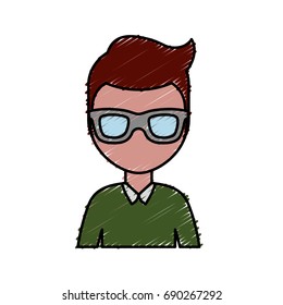man with glasses icon
