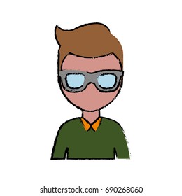 man with glasses icon