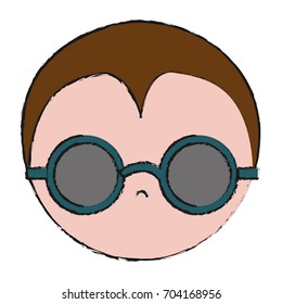 man with glasses icon