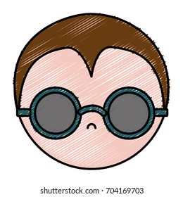 man with glasses icon