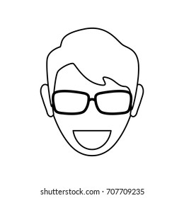 man with glasses icon 