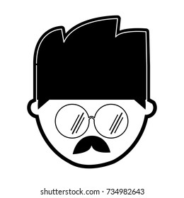 man with glasses icon
