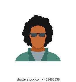 Man with glasses icon in flat style on a white background