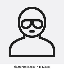 Man in glasses icon illustration isolated vector sign symbol