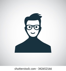 man glasses icon, on white background
