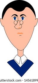 Mann mit Brille, Illustration, Vektorgrafik auf weißem Hintergrund