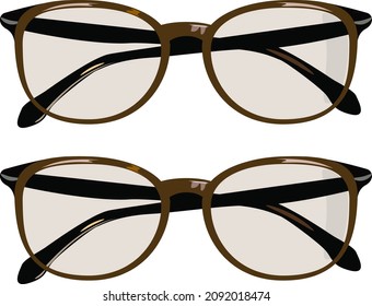 Gafas de hombre, ilustración, vector sobre un fondo blanco.