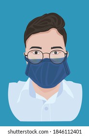 The man with glasses and mask