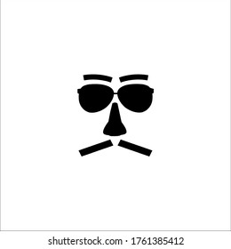 Mann mit Brille und Schnurrbart Symbol, Vektorgrafik-Logo-Vorlage