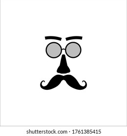 hombre con gafas y bigote icono icono icono ilustración logo