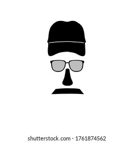 hombre con gafas y bigote icono icono icono ilustración logo