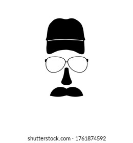man with glasses and mustache icon vector illustration logo template
