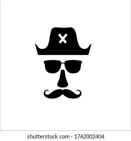 man with glasses and mustache icon vector illustration logo template
