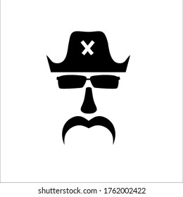 man with glasses and mustache icon vector illustration logo template