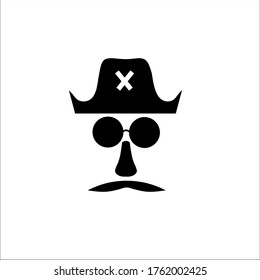 man with glasses and mustache icon vector illustration logo template