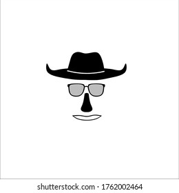 man with glasses and mustache icon vector illustration logo template