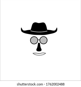 man with glasses and mustache icon vector illustration logo template