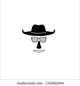 man with glasses and mustache icon vector illustration logo template