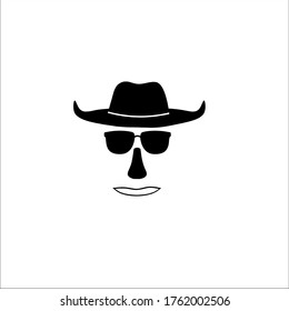 man with glasses and mustache icon vector illustration logo template