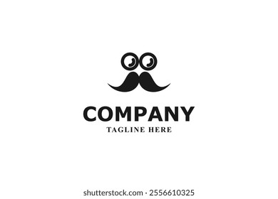 man with glasses and mustache logo