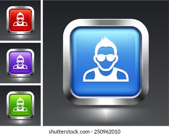 Man with Glasses on Color Square Buttons