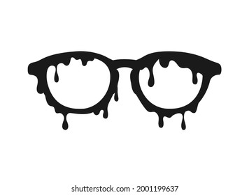 Man glasses on white. Vector illustration.