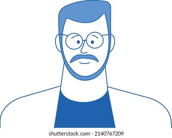 Man in glasses portrait. Generic web avatar image