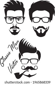 hombre con gafas, listo. Archivo con vector elegante