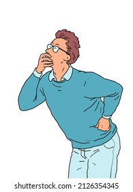 The man with glasses is thinking. The clever man reflects, intellectual work