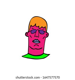 hombre con gafas. Ilustración del vector