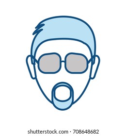 man  with glasses  vector illustration