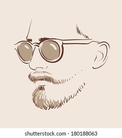 man in glasses vector illustration eps 10