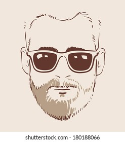 man in glasses vector illustration eps 10